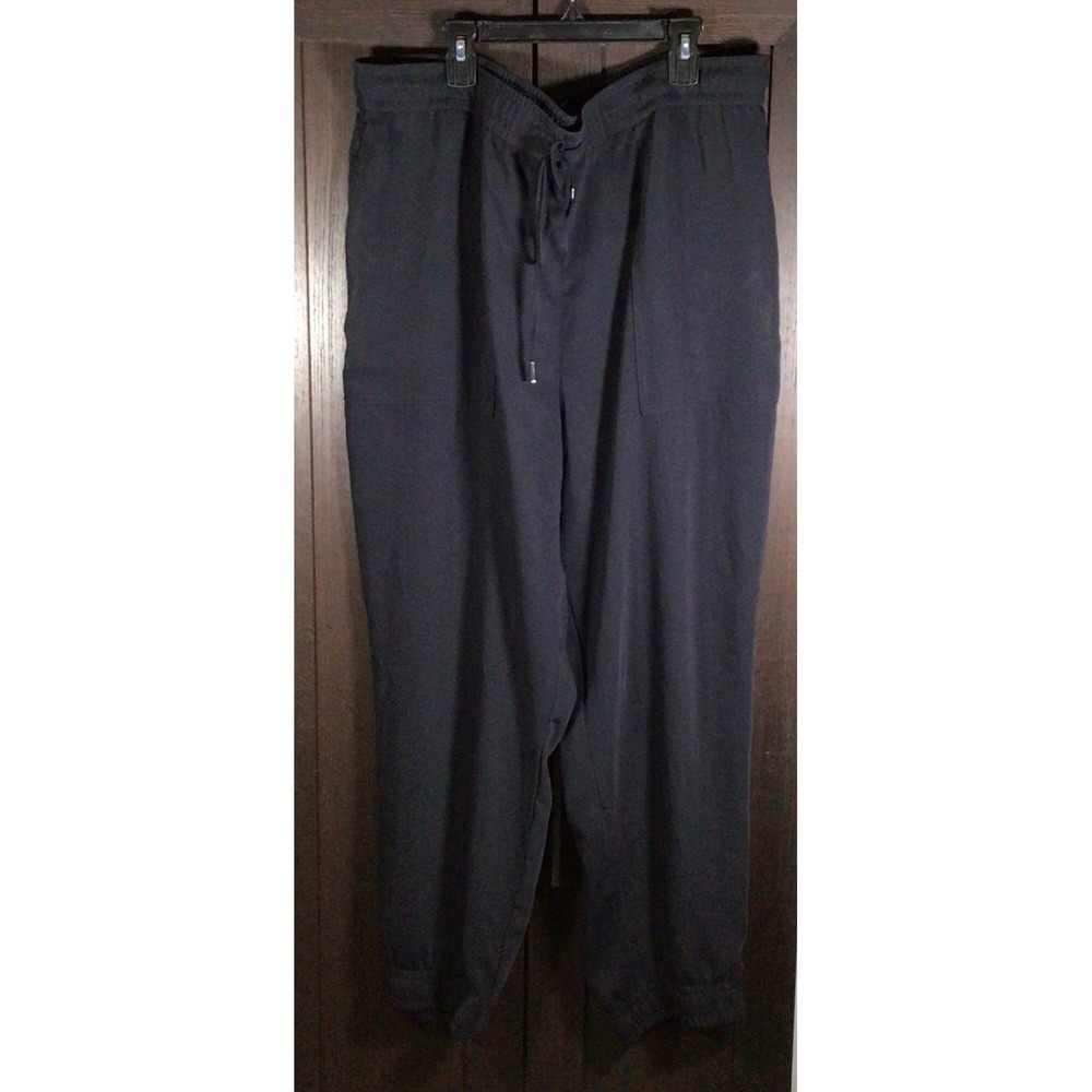Ann Taylor Navy Blue Drawstring Jogger Pants XXL Elastic Waist Relaxed Fit
